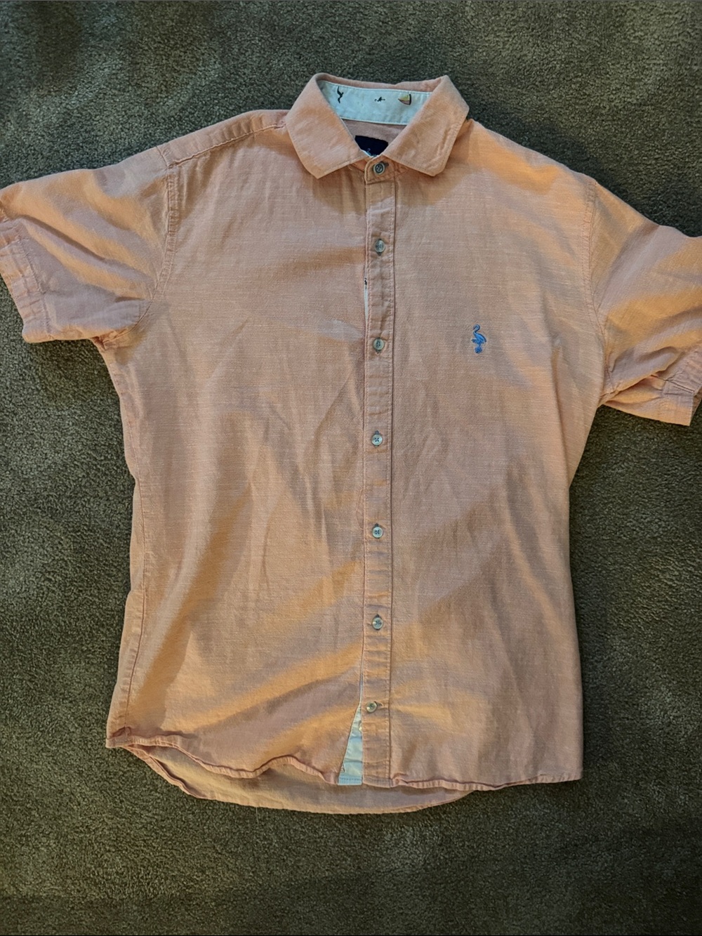 Men's Short-Sleeve Button-Up Shirt - Peach